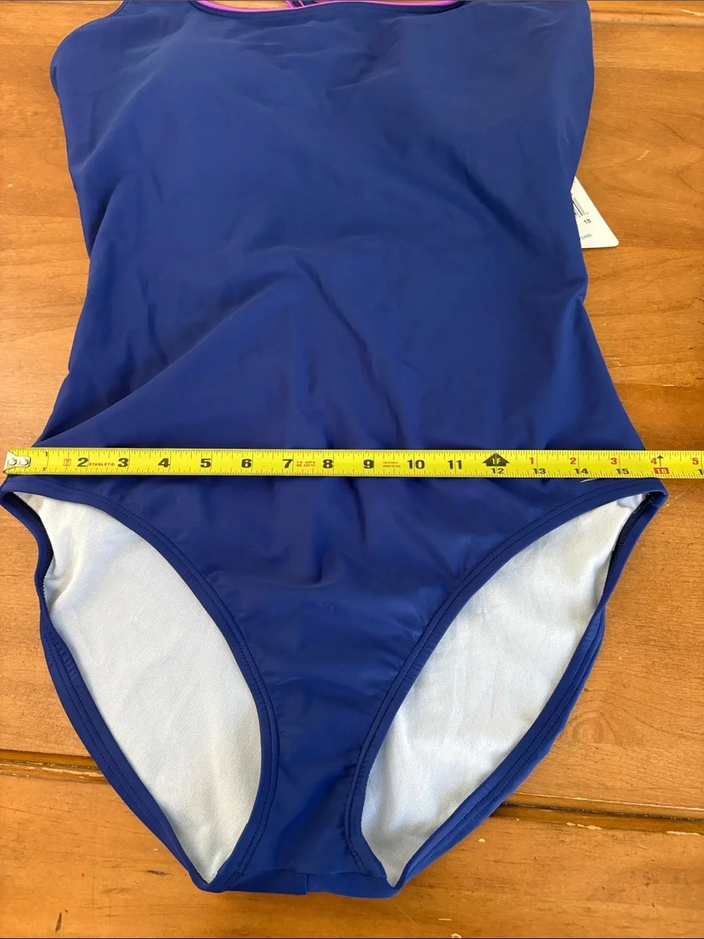 Speedo NWT Blue One-Piece Swimsuit with Pink Trim Size 18